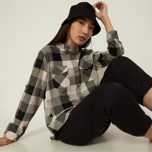 Foto Produk Grosir Cammomile 2008012 Atasan Kemeja wanita SF9895 lengan panjang - Black, Free Size dari Cammomile FashionLine
