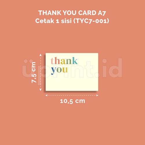 Jual Thank You Card 2 Sisi Ukuran A7 ( 7.5 x 10.5cm) TYN7001