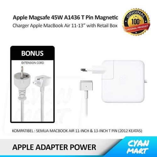 Jual Adaptor Charger Apple MacBook Air Magsafe 45W A1436 T Pin