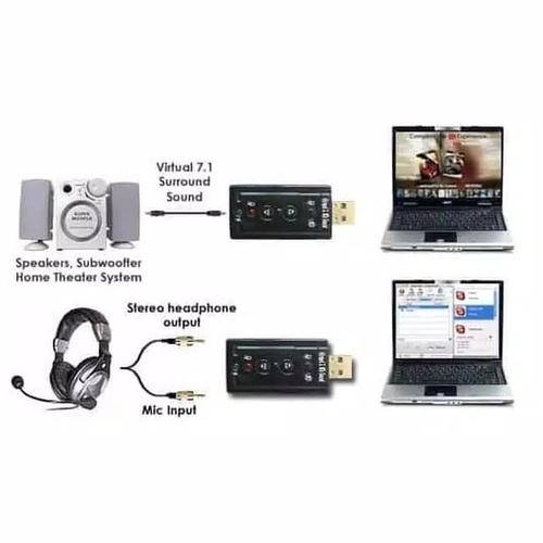 Foto Produk USB Sound Card 7.1 Channel Adapter 3D Soundcard untuk Headphone dari Sethyajaya Collection