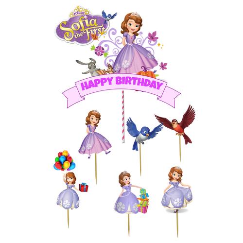 Jual cake topper ultah SOFIA set/ hiasan ulang tahun - Tambah Nama ...