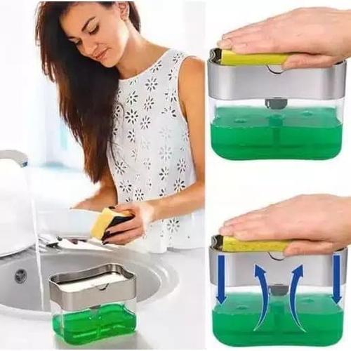 Foto Produk dispenser sabun cuci piring spons pump dispenser holder sponge 2 in 1 dari ong star acc