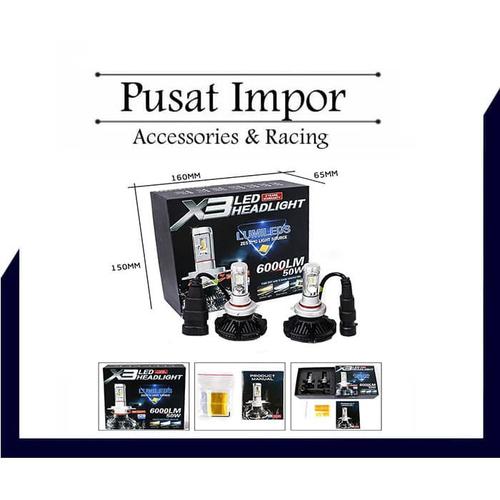 lampu led headlamp mobil h11 philips x3 best quality 3 warna