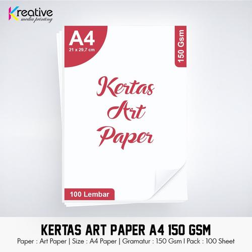 Jual Kertas ART PAPER (A4 / 150 gsm / 1 pack = 100 lbr) Jakarta Timur