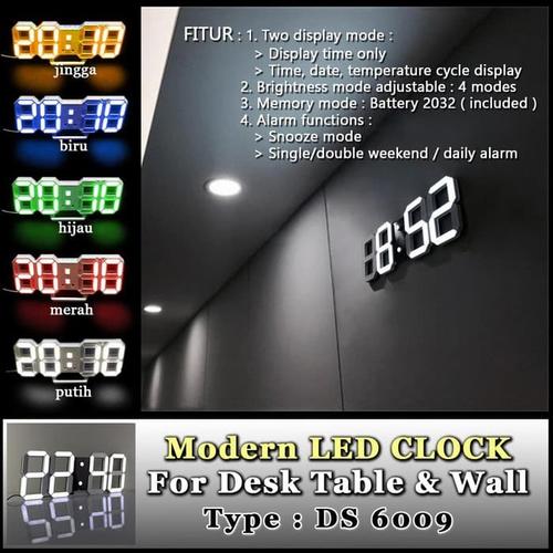 Jual Jam Meja LED Digital / Modern LED Clock Style Tipe DS 6009 ...