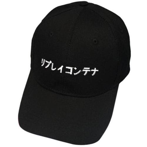 Jual Topi Baseball Japanese Letter Katakana Black Kota Tangerang