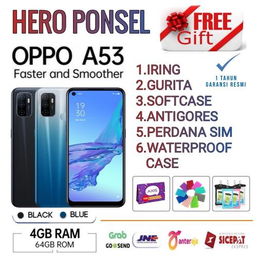 Foto Produk OPPO A53 RAM 4/64 GB GARANSI RESMI OPPO INDONESIA - Hitam No Bonus dari HERO PONSEL.
