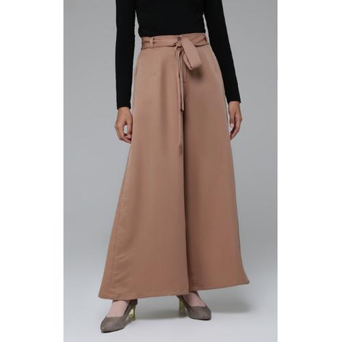 Gambar Bawahan Muslim Wanita Kulot Lebar Zahra Signature Pallazo Anna - brown, M dari LEZAHRASIGNATURE undefined Tokopedia