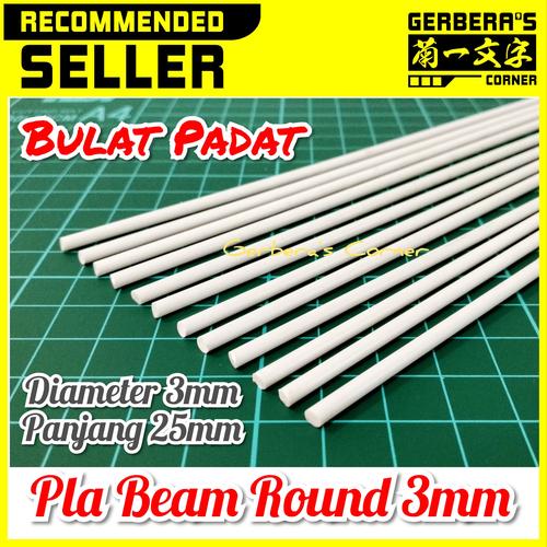 Foto Produk Plastic Beam Round 3mm Pla Beam Plastic Plate Custom Model Kit dari Gerbera's Corner