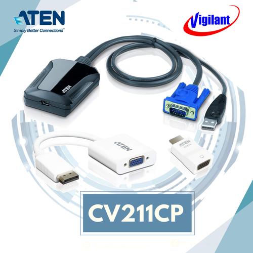 Jual ATEN CV211CP Laptop USB KVM Console Crash Cart Adapter IT Kit 
