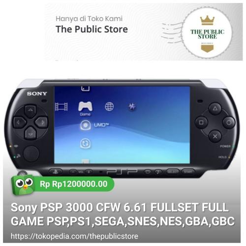 Jual Sony Psp 3000 Cfw 6 61 Fullset Full Game Psp Ps1 Sega Snes Nes Gba Gbc 32gb Kota Bekasi The Public Store Tokopedia