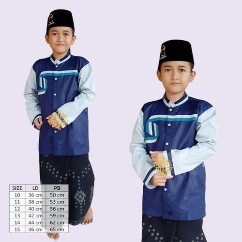 Foto Produk Koko Anak 7-14th Koko Anak Lengan Panjang Koko Anak Pondok Kemeja Anak - Biru, 7-8 tahun dari fashion muslim RA