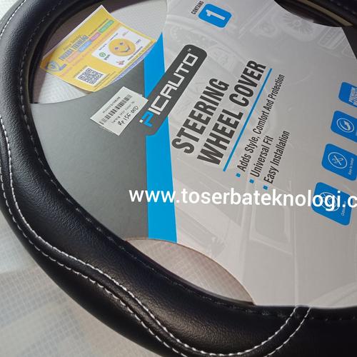 Gambar Sarung Stir Cover Mobil Merk PicAuto Hitam List Putih Premium dari Toserba Teknologi store undefined Tokopedia