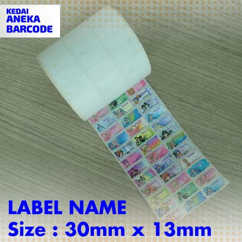 Jual Cetak Stiker Label Nama Anti Air 30 mm x 13 mm PICHI PICHI PITCH ...