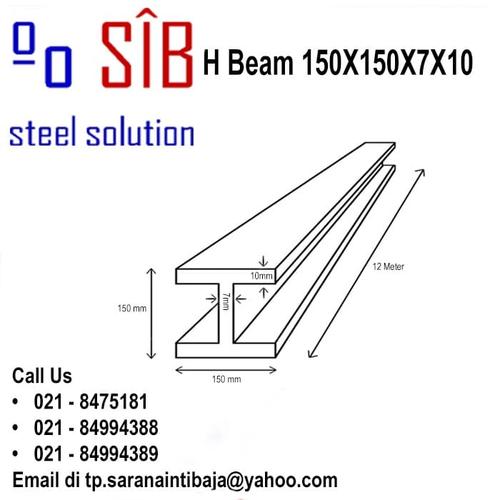 Jual Besi H Beam 150 X 150 X 7 X 10 (Info Call Us) Kota Bekasi