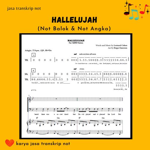 Jual Partitur Lagu HALLELUJAH Not Angka/Not Balok - Kota Salatiga - Fantasia Shop | Tokopedia