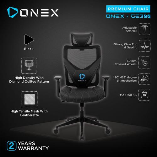 Promo ONEX GE300 Premium Quality Mesh Gaming Chair Black Cicil 0 3x Jakarta Utara ONEX