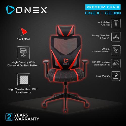 Promo ONEX GE300 Premium Quality Mesh Gaming Chair Kursi Red Cicil 0 3x Jakarta Utara