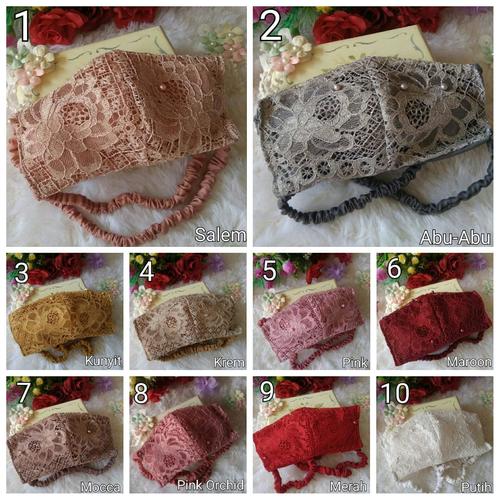 Gambar masker brukat hijab - Putih dari MFfashionesia Kab. Sidoarjo Tokopedia