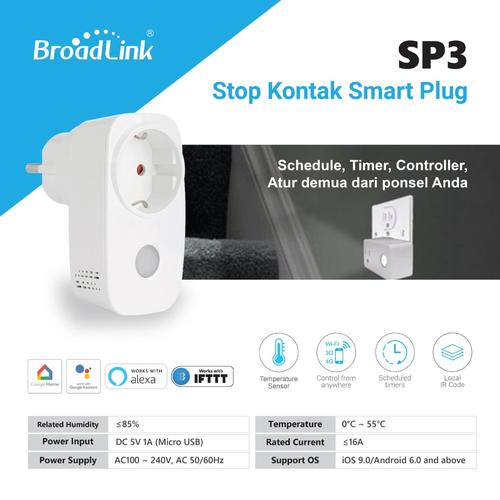 Foto Produk Stop Kontak Timer Listrik Broadlink Wifi Smart Plug SP3 dari Edison Comp