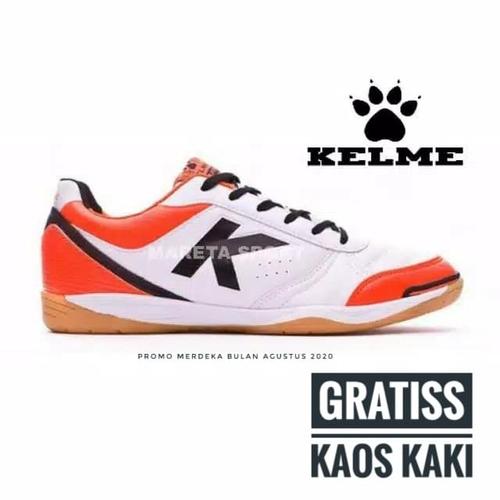 Foto Produk Sepatu Futsal Kelme K - Strong White Orange dari mareta.corp