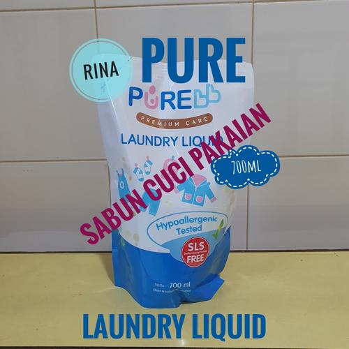 Foto Produk Pure Sabun Cair Cuci Baju Anak Laundry Liquid SLS FREE 700ml dari Rina