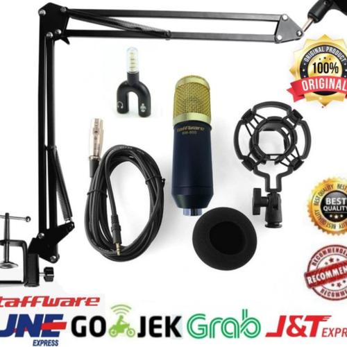 Foto Produk Paket Mic BM 800 arm stand mic boom scissor with splitter - Gold dari Istana Glodok