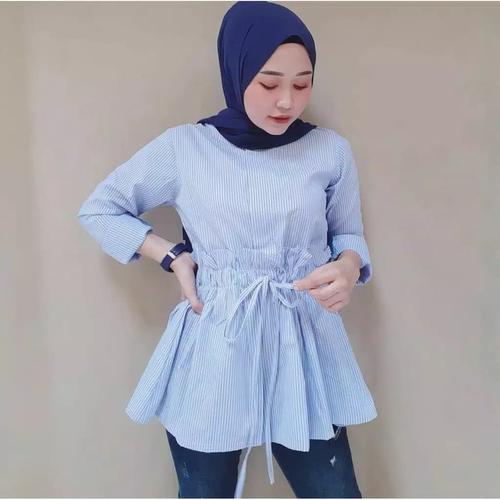 Foto Produk BLOUSE NADYA | BAJU WANITA ATASAN BLOSE MURAH | BLOUSE WANITA MUSLIM - Biru Muda dari Al FaqihShop