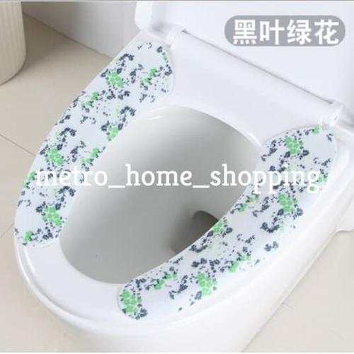 Jual Penutup / cover dudukan kloset/ stiker dudukan toiletMHS88 blue flower Jakarta Utara