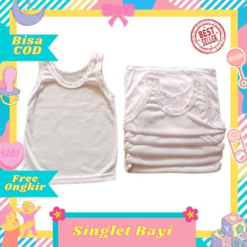 Foto Produk 12 pcs / 1 Lusin Kaos Dalam /Singlet Anak Bayi Putih size M 6-12 bulan dari Toko Bayi Hanifah