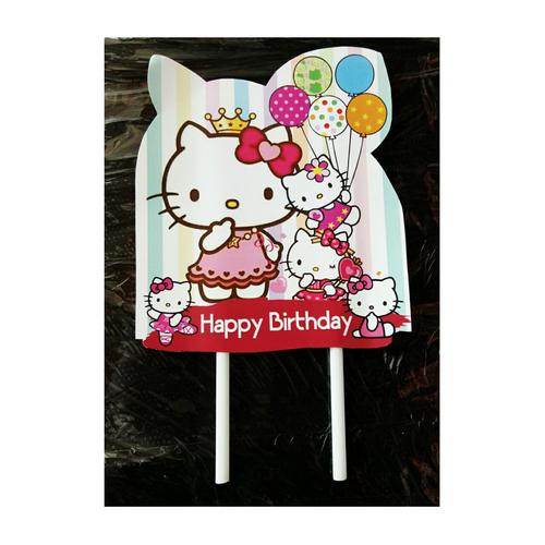 Foto Produk topper tusukan hiasan kue cake tart ulang tahun karakter hello kitty dari reanolshoop