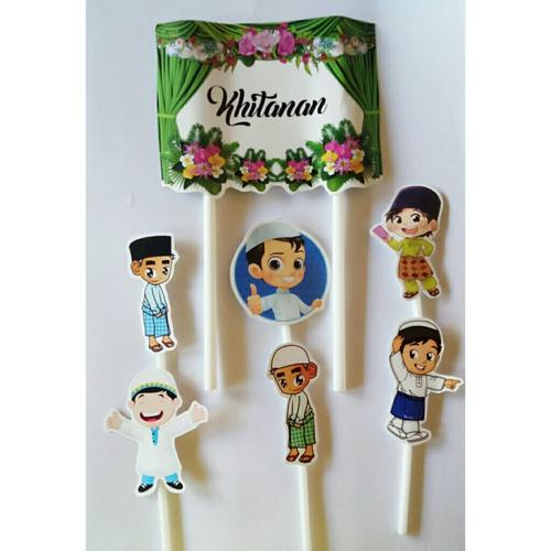 Foto Produk topper hiasan tusukan kue cup cake khitan khitanan sunat sunatan dari reanolshoop