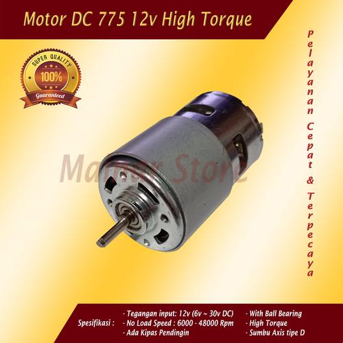 Foto Produk Motor DC 775 12v High Torsi Speed Dinamo Mesin Power Tools DIY 24v 30v dari Mainar Store