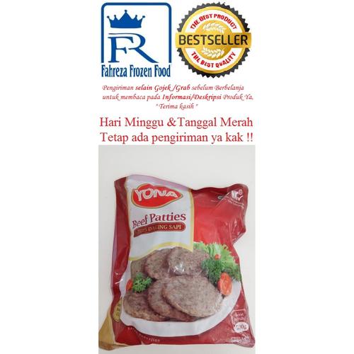 Jual Yona Beef Patties Daging Sapi 500 Gram Harga Hemat Kota Surabaya
