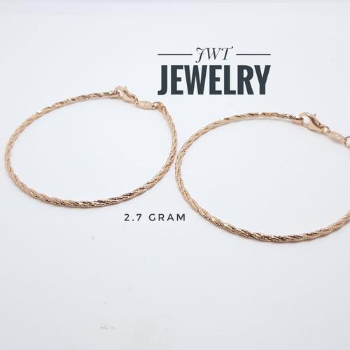 GELANG EMAS CHOKER COKER CANTIK ELEGANT LILIT MDL ITALY 75% ROSEGOLD  Putih di Jwt Jewellery Tokopedia