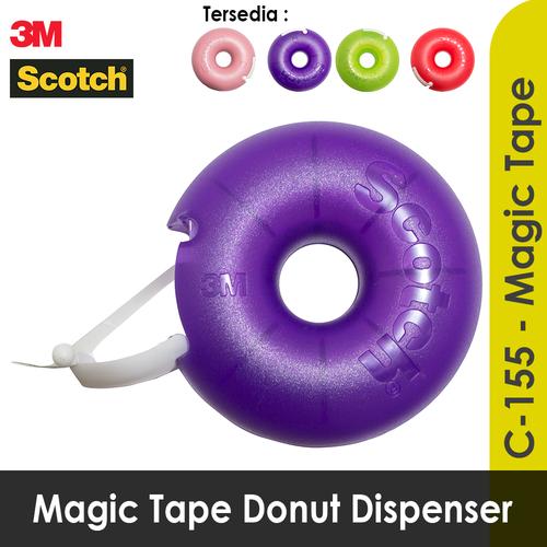 Jual 3M Scotch Magic Tape Donut Dispenser donat dispenser C155 Merah