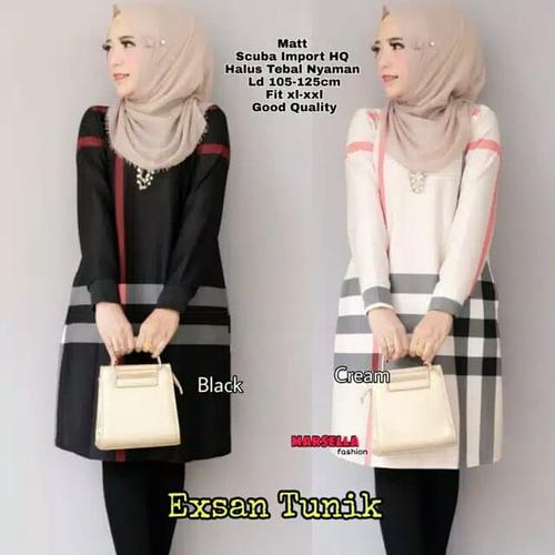 Foto Produk TUNIK SCUBA PANJANG MOTIF KOTAK - EXSAN dari JnC Style Collection