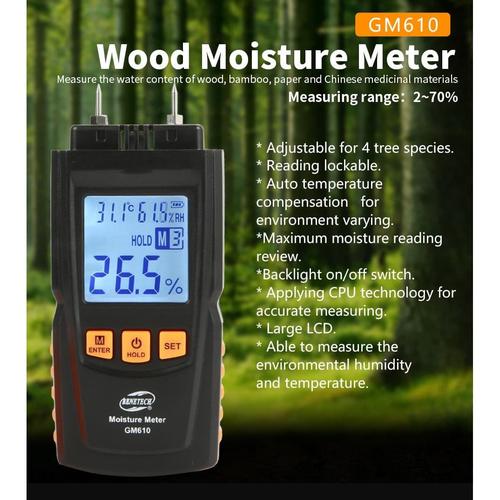 Jual Moisture Meter GM610 Wood Paper Kayu Kertas MC Tester GM