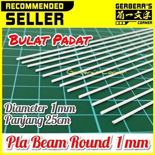 Foto Produk Plastic Beam Round 1mm Pla Beam Plastic Plate Custom Model Kit dari Gerbera's Corner
