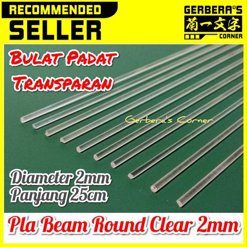 Foto Produk Plastic Beam Round Clear 2mm Pla Beam Plastic Plate Custom Model Kit dari Gerbera's Corner