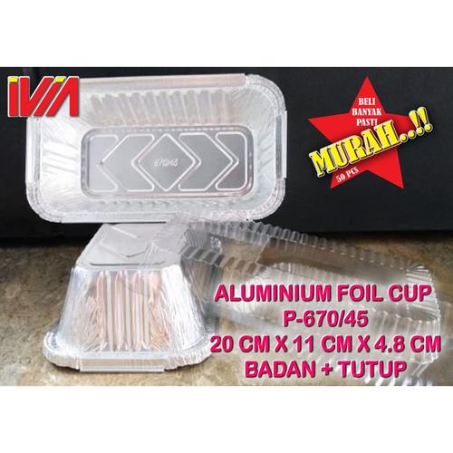 Jual ALUMUNIUM FOIL CUP TRAY 20 X 11 TYPE 670 / 680 DENGAN TUTUP