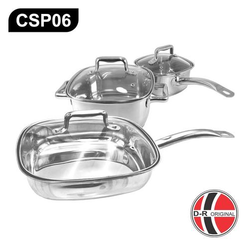 Gambar CSP06 Panci Set Stainless 3 Pcs Premium Tebal (Panci & Panci Susu) dari IDEAL Official undefined Tokopedia