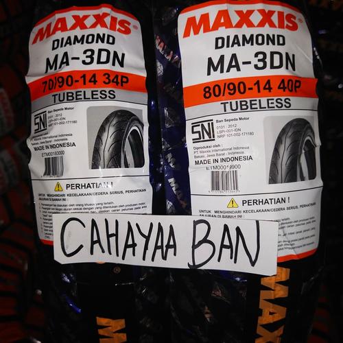 Foto Produk BAN MOTOR MATIC MIO 1 PASANG, DPN & BLK MAXXIS 70/90 & 80/90-14 TUBLES dari cahayaa ban
