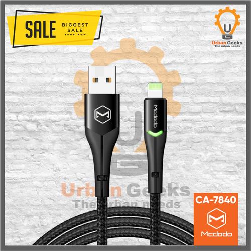 Foto Produk Mcdodo Lightning Kabel data iphone Fast charge 2A with LED CA7840 - Hitam dari Urban Geeks