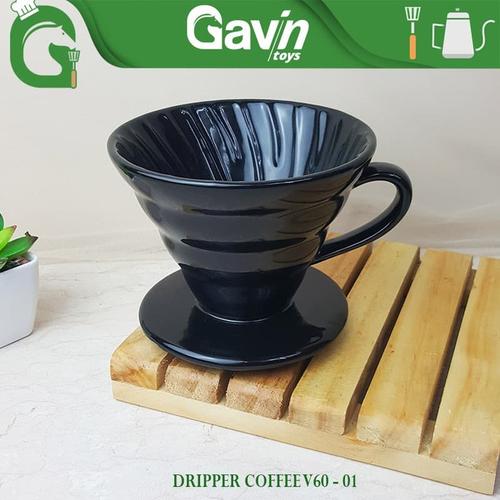 Jual Coffee Dripper V60 Ceramic Hitam 