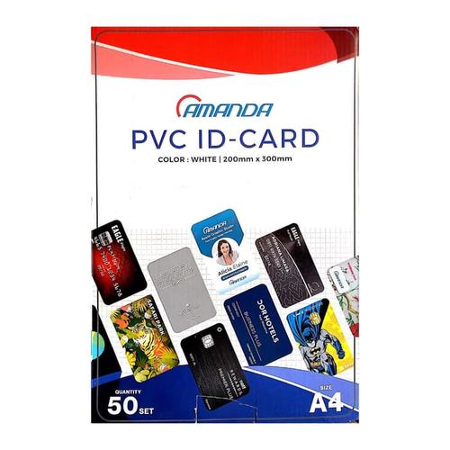 Foto Produk Kertas PVC Bahan ID Card Instan 50 Set Merk Amanda dari officemart