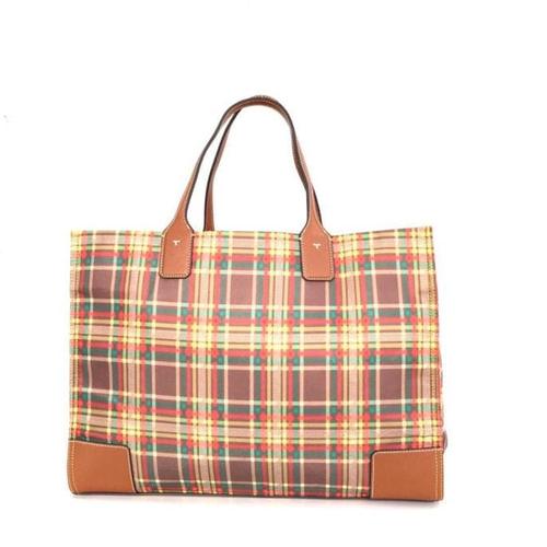 plaid tote bag