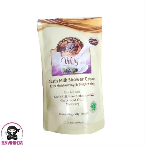 Foto Produk VELVY Goats Milk Shower Cream Silk Grape Seed Refill 800 ml / 800ml dari BAYININJA