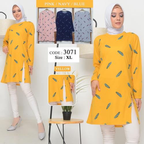 Foto Produk Kaos wanita - atasan fashion wanita - atasan tunik - Blue - Blue dari Nabiha Nash