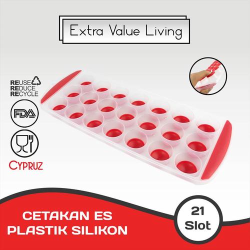 Foto Produk CYPRUZ Cetakan Es Batu Silikon Bentuk Bulat 21 Slot EVL-PM-1601 dari Extra Value Living